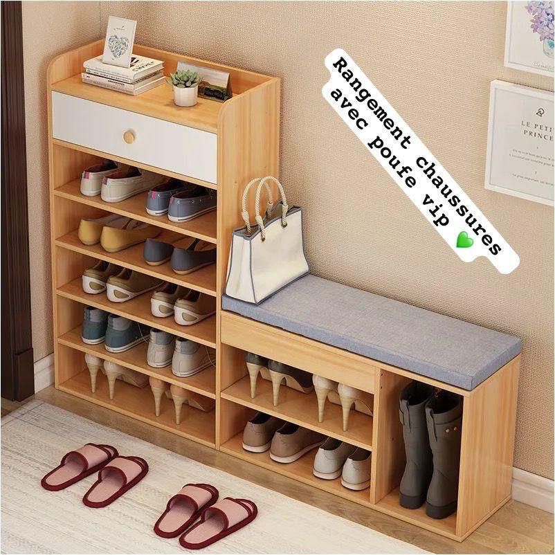 Rangement chaussures avec poufe vip