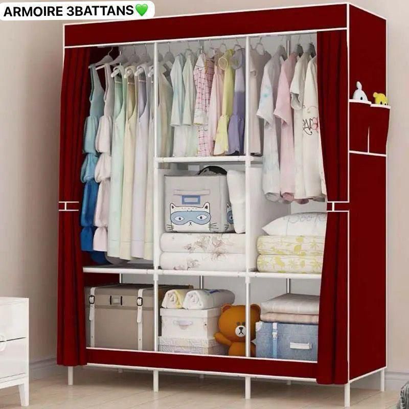 Armoire 3 Battants en tissu
