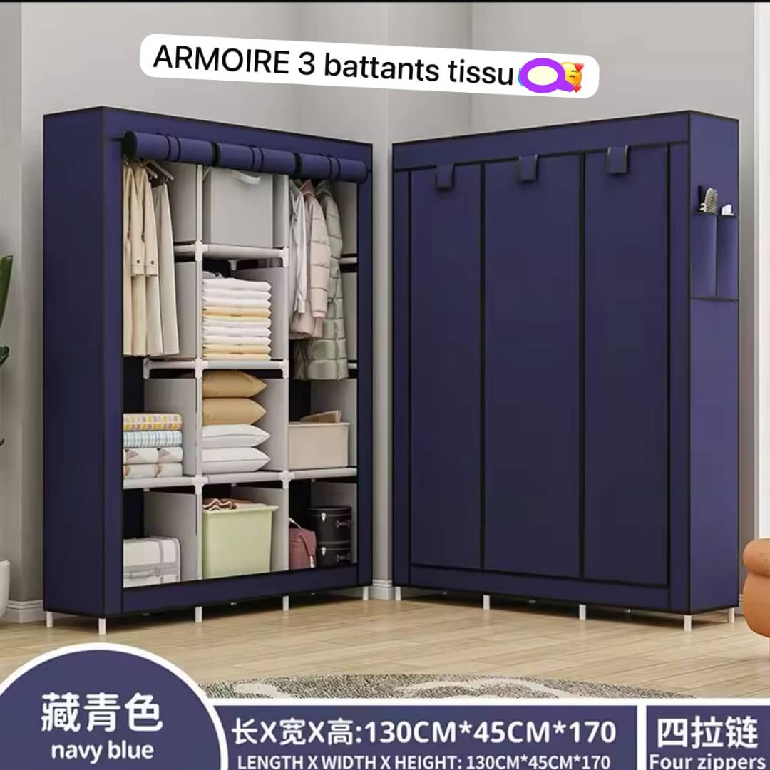 Armoire 3 Battants en tissu