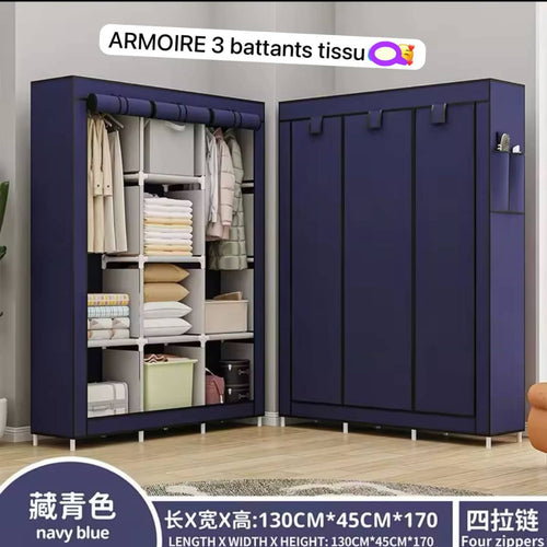 Armoire 3 Battants en tissu