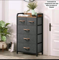 Commode de rangement avec bacs en tissu