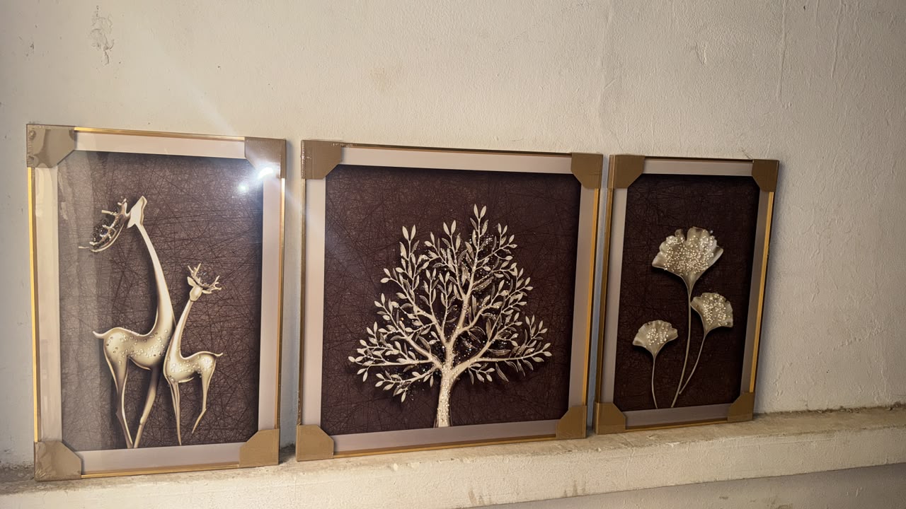 3 tableaux décoratifs en enluminieume