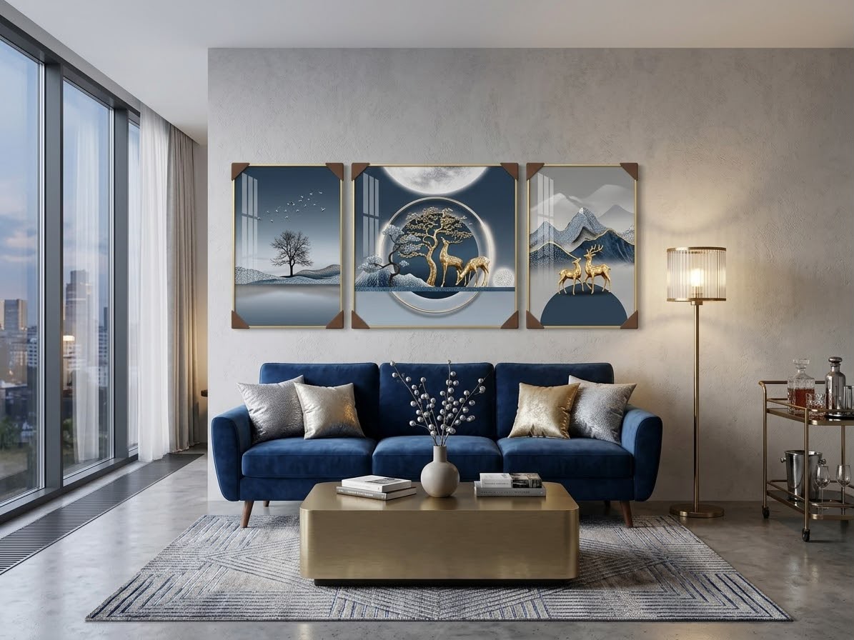 3 tableaux décoratifs en enluminieume