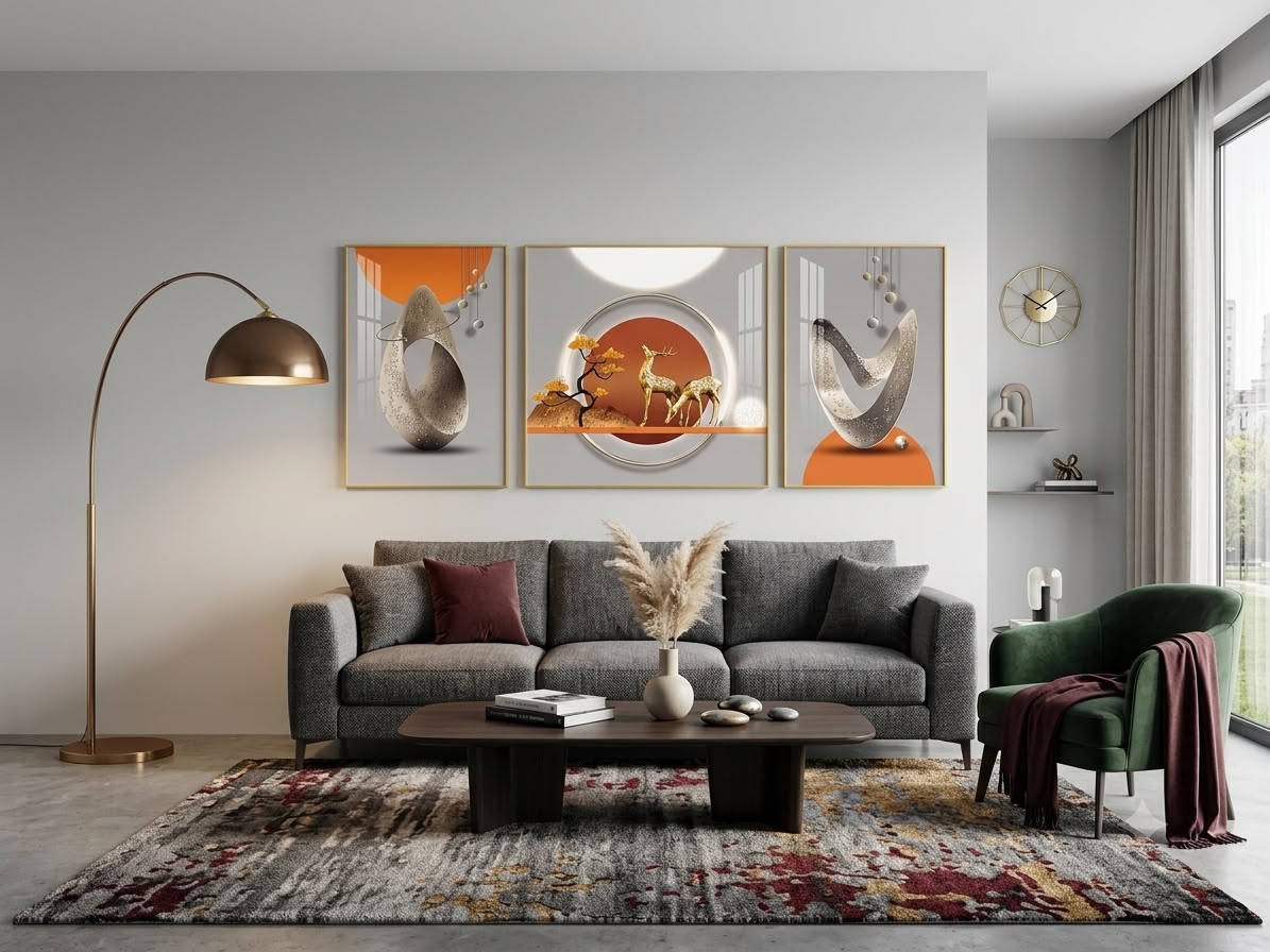 3 tableaux décoratifs en enluminieume