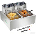 Friteuse électrique 2 compartiments 6l+6l