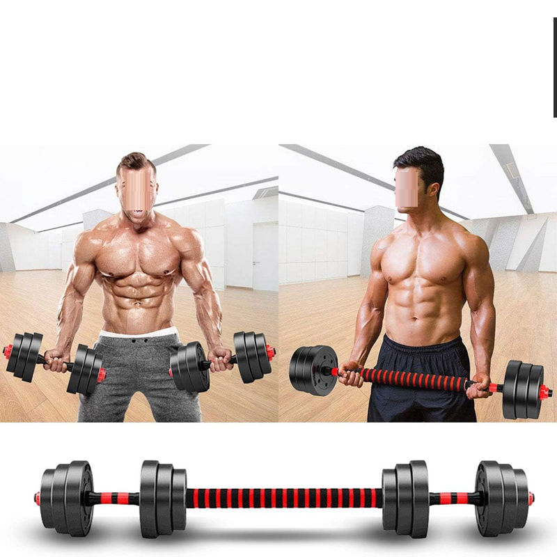 Haltères 30Kg Réglables avec Barre de Connexion.